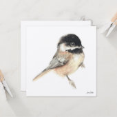 Chickadee Malerkarte Karte (Vorderseite/Rückseite Beispiel)