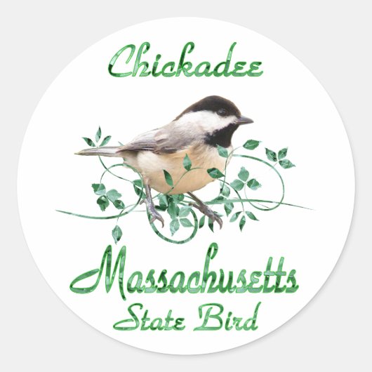 Chickadee Massachusetts Staat Bird Runder Aufkleber (Vorderseite)