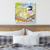 Chickadee mit Bibelverse Luke 13 18-19 Leinwanddruck (Insitu (Schlafzimmer))