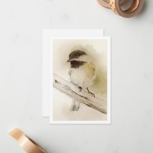 Chickadee Mitteilungskarte (Vorderseite/Rückseite Beispiel)