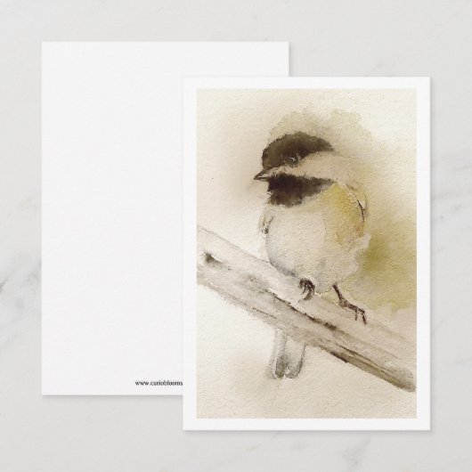 Chickadee Mitteilungskarte (Vorne/Hinten)