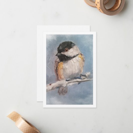 Chickadee Mitteilungskarte (Vorderseite/Rückseite Beispiel)