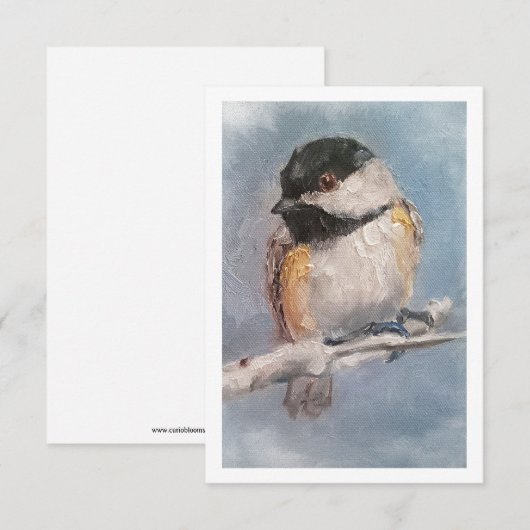 Chickadee Mitteilungskarte (Vorne/Hinten)