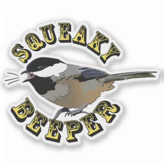 Chickadee Niedlich Bird Squeaky Beeper Aufkleber (Vorderseite)