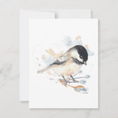 Chickadee Niedliche Aquarellkarte (Vorderseite)