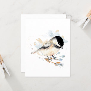 Chickadee Niedliche Aquarellkarte