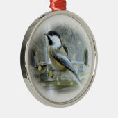 Chickadee Ornament Aus Metall (Rechts)