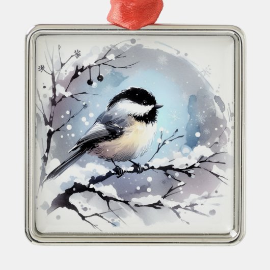 Chickadee Ornament Aus Metall (Vorne)