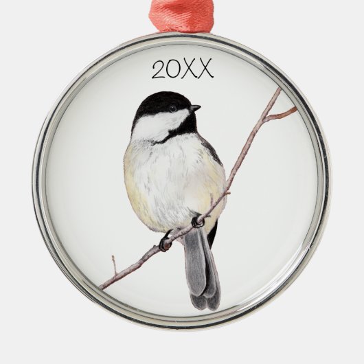 Chickadee Ornament Aus Metall (Vorne)