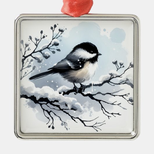 Chickadee Ornament Aus Metall (Vorne)