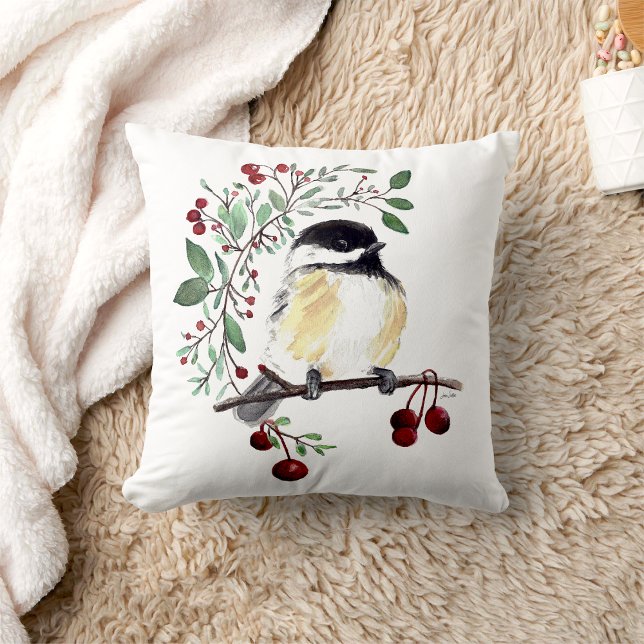 Chickadee Painted Art Kissen (Chickadee Painted Art Throw Pillow from Jenn's Emporium. )