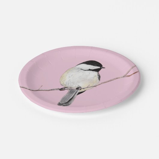 Chickadee Pappteller (Schrägansicht)