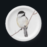 Chickadee Pappteller<br><div class="desc">Ein Farbstift,  der von einem bezaubernden Kiche zeichne,  schmückt diese Party-Teller! Passen Sie Ihren Wünschen entsprechend an,  indem Sie Text hinzufügen oder die Hintergrundfarbe ändern!</div>