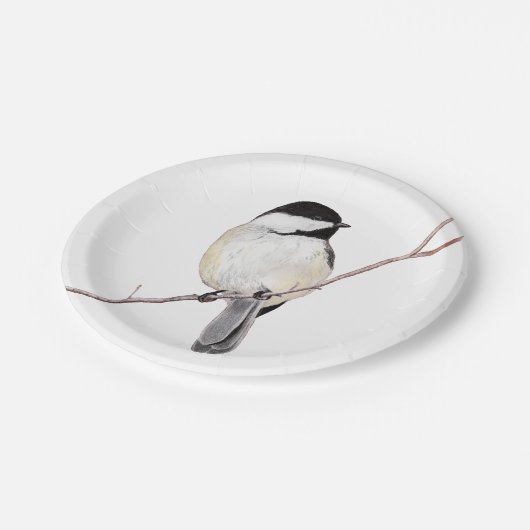 Chickadee Pappteller (Schrägansicht)