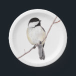 Chickadee Pappteller<br><div class="desc">Ein Farbstift,  der von einem bezaubernden Kiche zeichne,  schmückt diese Party-Teller! Passen Sie Ihren Wünschen entsprechend an,  indem Sie Text hinzufügen oder die Hintergrundfarbe ändern!</div>