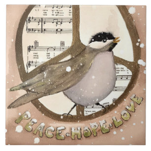 Chickadee Peace, Liebe, Hope Keramik Küche Tile Fliese