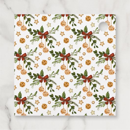 Chickadee Pine Branch Holly Weihnachtsgeschenk Geschenkanhänger (Rückseite)