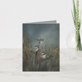 Chickadee Pond - handgemalt Karte