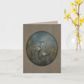 Chickadee Pond Oval Karte (Gelbe Blume)