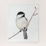 Chickadee Puzzle<br><div class="desc">Ein realistischer Farbstift,  der von einem bezaubernden Jäger gezeichnet wird,  schmückt dieses hübsche Puzzle! Passen Sie Ihren Wünschen entsprechend an,  indem Sie Text hinzufügen oder die Hintergrundfarbe ändern!</div>