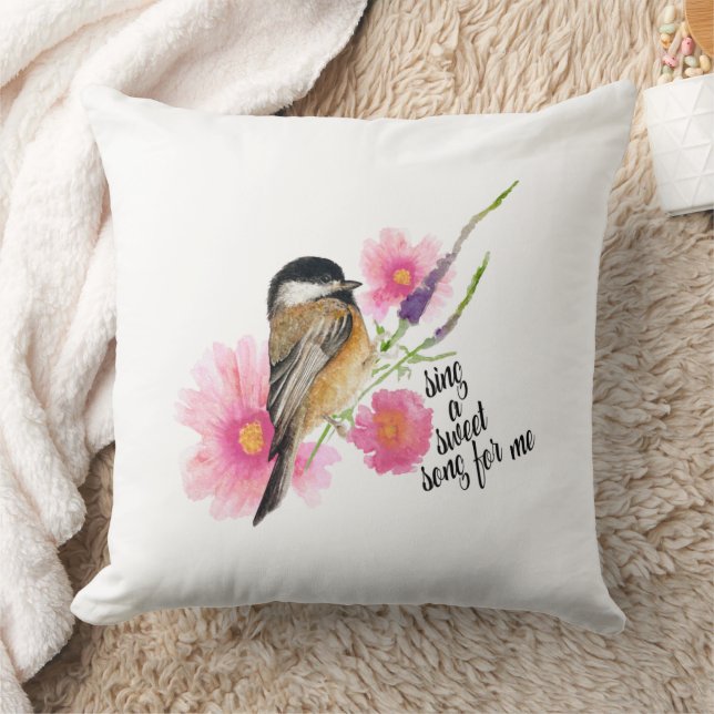Chickadee Quote Art Kissen (Decke)