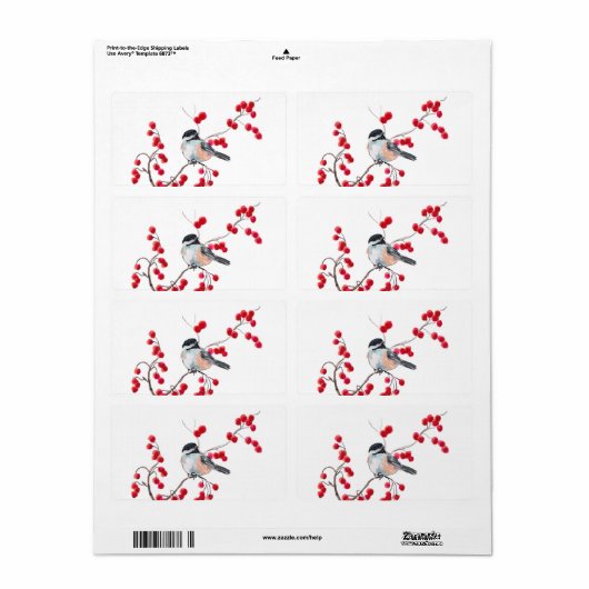 CHICKADEE & RED BERRIES VON SHARON SHARPE (Vorne)