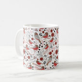 Chickadee Red Holiday Muster mit floralen Kaffeetasse (Vorderseite Links)