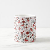 Chickadee Red Holiday Muster mit floralen Kaffeetasse (Mittel)
