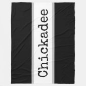 CHICKADEE Retro Text Schwarz-weiß Grau Streifen Fleecedecke (Vorderseite)