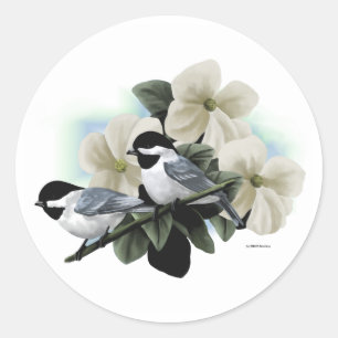 Chickadee Runder Aufkleber
