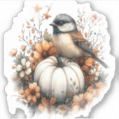 Chickadee Shirt Country Pumpkin Aufkleber (Vorderseite)