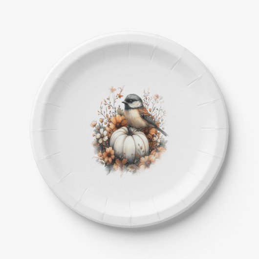 Chickadee Shirt Country Pumpkin Pappteller (Vorderseite)