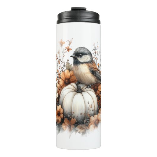 Chickadee Shirt Country Pumpkin Thermosbecher (Vorderseite)