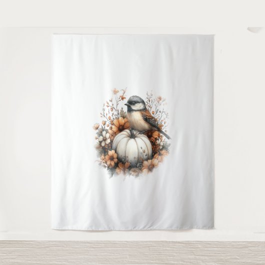 Chickadee Shirt Country Pumpkin Wandteppich (Vorderseite)
