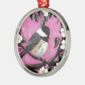 Chickadee Silbernes Ornament (Links)