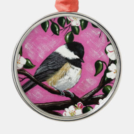 Chickadee Silbernes Ornament