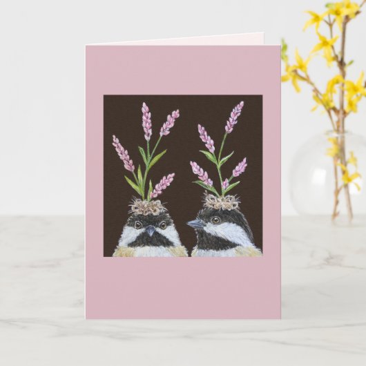 Chickadee Sisters card Karte (Gelbe Blume)