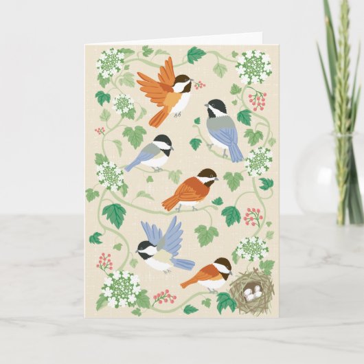 Chickadee Song Grußkarte Karte (Vorderseite)