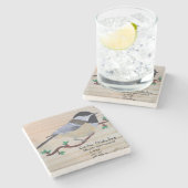 Chickadee Stone Untersetzer (Seitenansicht)