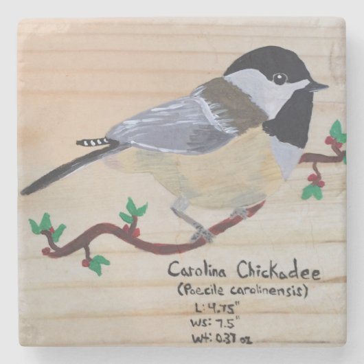 Chickadee Stone Untersetzer (Vorderseite)