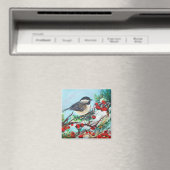 Chickadee-Sweet Winter Black Capped Chickadee Bird Magnet (In Situ (Geschirrspüler))