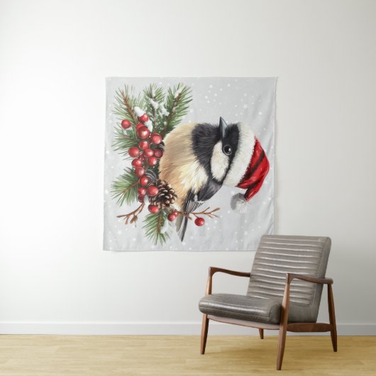 Chickadee Tapestry Wandteppich (Beispiel (Horizontal))