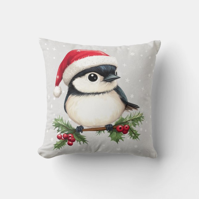 Chickadee Throw Kissen (Vorderseite)