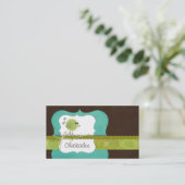Chickadee {Türkis} Visitenkarten Visitenkarte (Stehend Vorderseite)