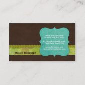 Chickadee {Türkis} Visitenkarten Visitenkarte (Rückseite)