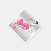 Chickadee u. Candycane Serviette (Ecke)
