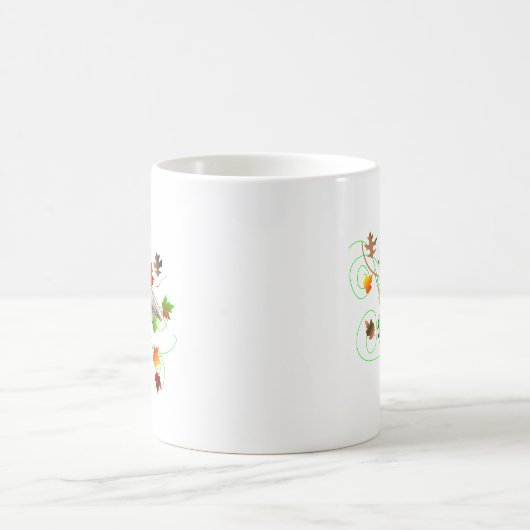 Chickadee u. Herbstlaub Kaffeetasse (Mittel)