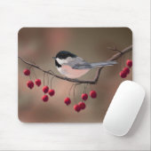 CHICKADEE u. ROTE BEEREN durch SHARON SHARPE Mousepad (Mit Mouse)