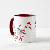 CHICKADEE u. ROTE BEEREN durch SHARON SHARPE Tasse (Vorderseite Links)