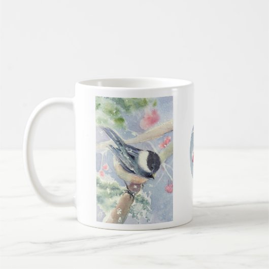 Chickadee und Beeren-Tasse Kaffeetasse (Links)